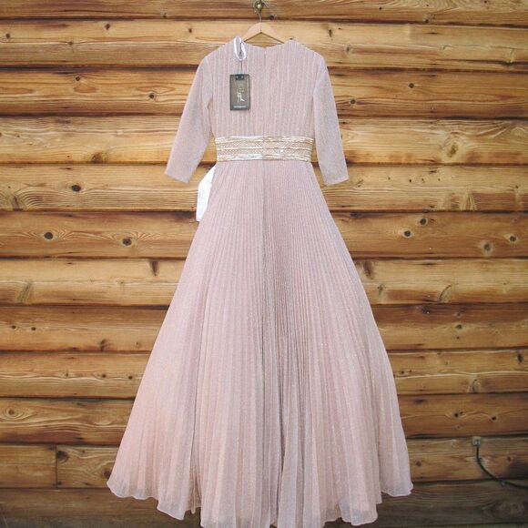 Mac Duggal 30700 Womens Shimmering Pleated A Line Gown Dress Pockets - Picture 10 of 16